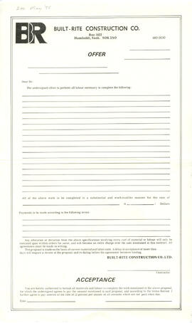 Offer Agreement Form