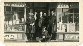 Scotty Buchanan, Ernest Clark, Bob Brown, Charlie Scott, and Rae McKay in Biggar, Saskatchewan