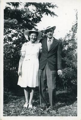 Clara and George Lee in Biggar, Saskatchewan