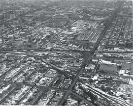 Aerial view of the CP rail-yards and warehouse districts