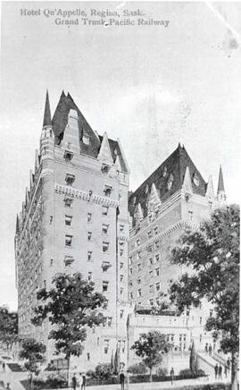 Artist's sketch of the Chateau Qu'Appelle in Regina, Saskatchewan