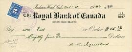 Royal Bank of Canada cheque