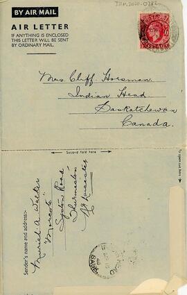 Letter from Muriel A. Walker to Mrs. Cliffe Horsman 1948