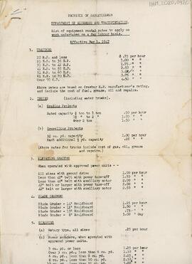 Equipment Rental Rates - Saskatchewan Department of Highways (1947)