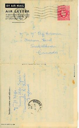 Letter from Mrs. J. C. Iliffe to Mr. and Mrs. Cliffe Horsman 1948