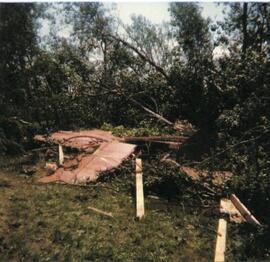 Debris left by tornado west of Lloydminster