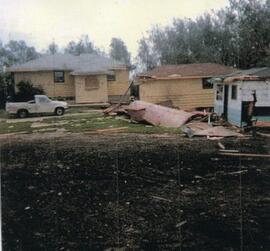 Damage caused by tornado west of Lloydminster