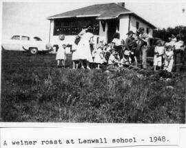 A weiner [sp] roast at Lenwall school