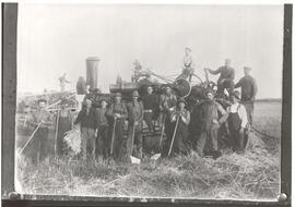 Men and steamer Engine