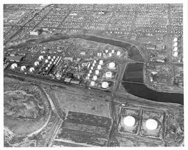 Aerial view of British American Oil Refinery in Moose Jaw, Saskatchewan