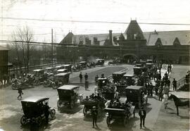 Auto Club Receiving a Deputation at the C.P.R. Station