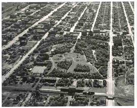 Aerial view of Crescent Park in Moose Jaw, Saskatchewan