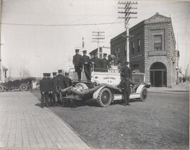 Early firetruck and Crown Bank