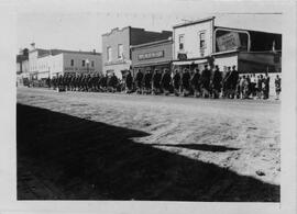 Uniformed men parading