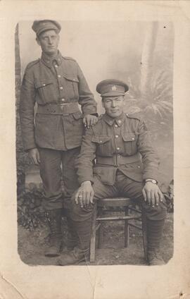 Harold Smeeton in uniform with an unidentified soldier