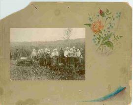 Doukhobor women drawing a plough.