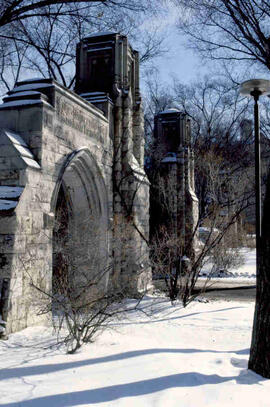 Winter view of the Memorial Gates