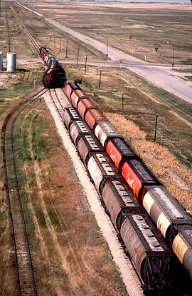 Railway grain cars - Kenaston, Saskatchewan