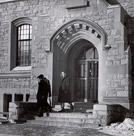 Students Exiting Field Husbandry Building