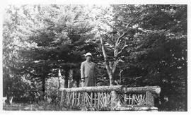 Woman on a foot-bridge