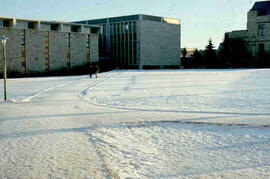 Winter view of biology building