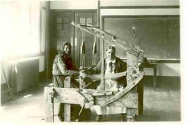 Two Doukhobor women at loom.